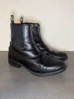 Moretta Clio 9963 Women's 8 Black Leather Zip Up Paddock Riding Equestrian Boots